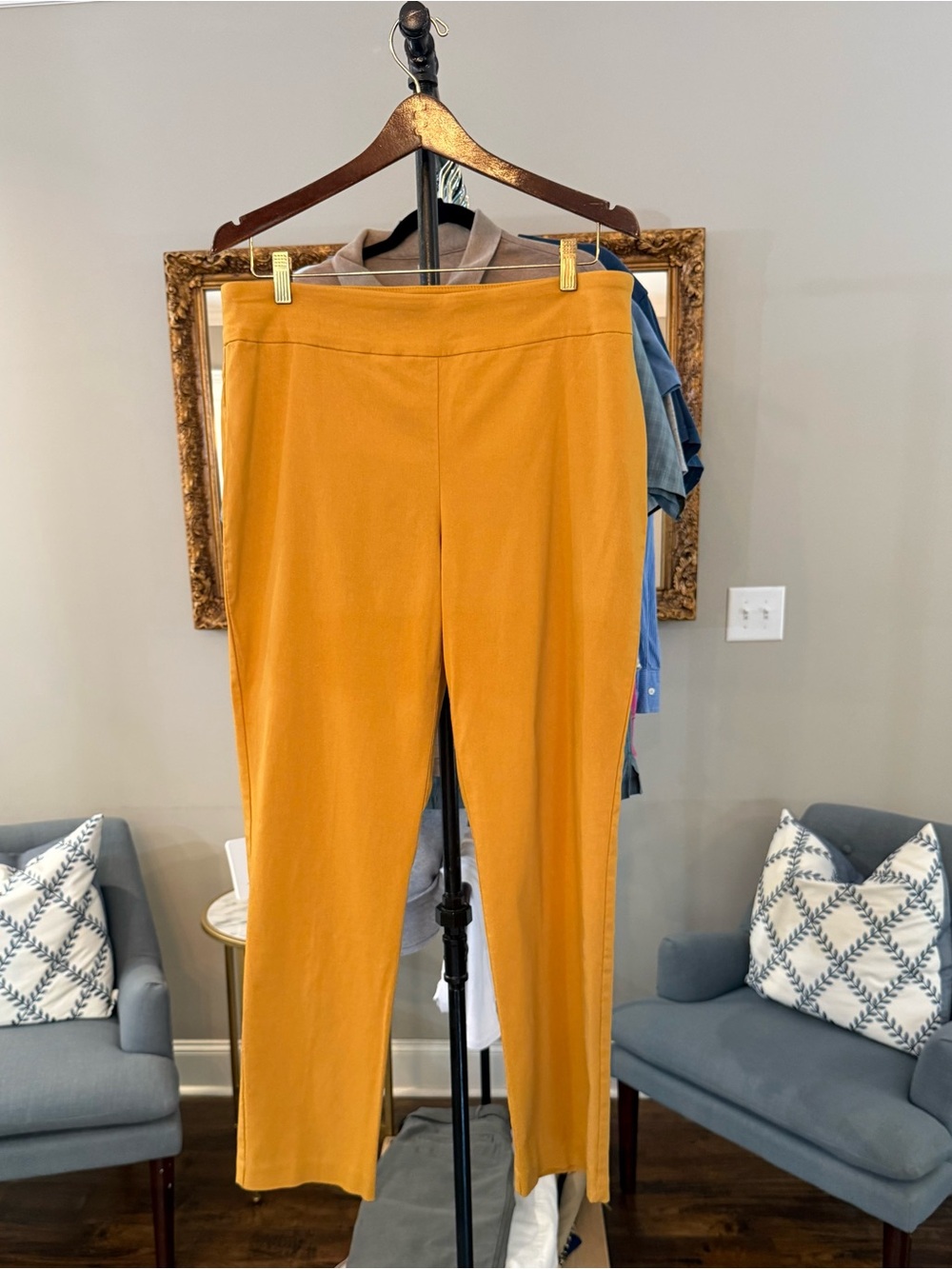 Counterparts Straight-Leg Pull-On Pants in Mustard Gold